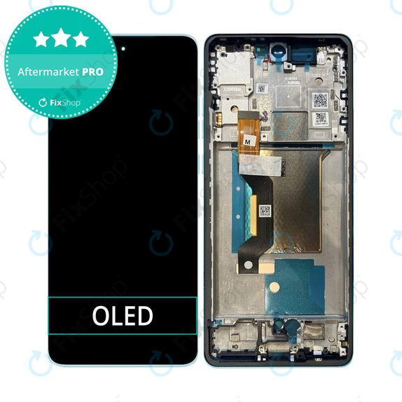 Motorola Edge 60 Fusion - LCD Display + Touchscreen Front Glas + Rahmen (Amazonite) OLED