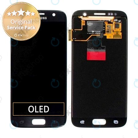 Samsung Galaxy S7 G930F - LCD Display + Touchscreen Front Glas (Black) - GH97-18523A, GH97-18761A, GH97-18757A Genuine Service Pack