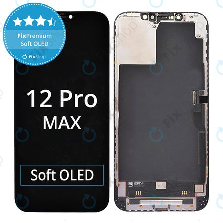 Apple iPhone 12 Pro Max - LCD Display + Touchscreen Front Glas + Rahmen Soft OLED FixPremium