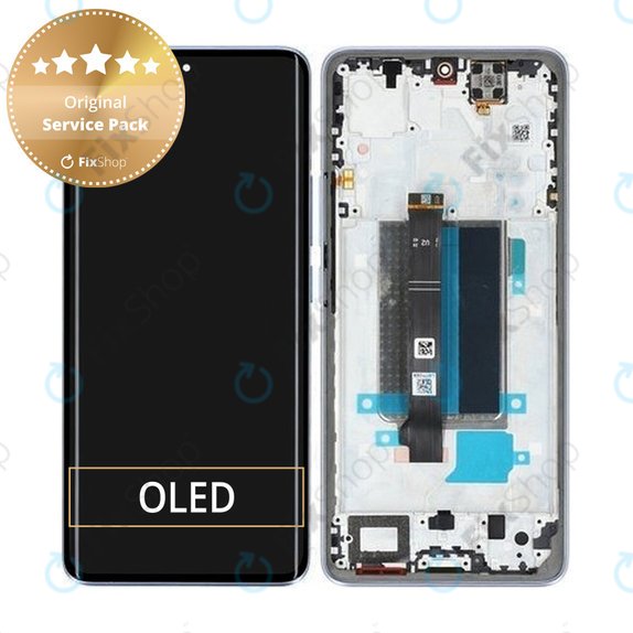 Xiaomi Redmi Note 13 Pro+ 23090RA98C - LCD Display + Touchscreen Front Glas + Rahmen (Aurora Purple) - 560003N16U00 Genuine Service Pack