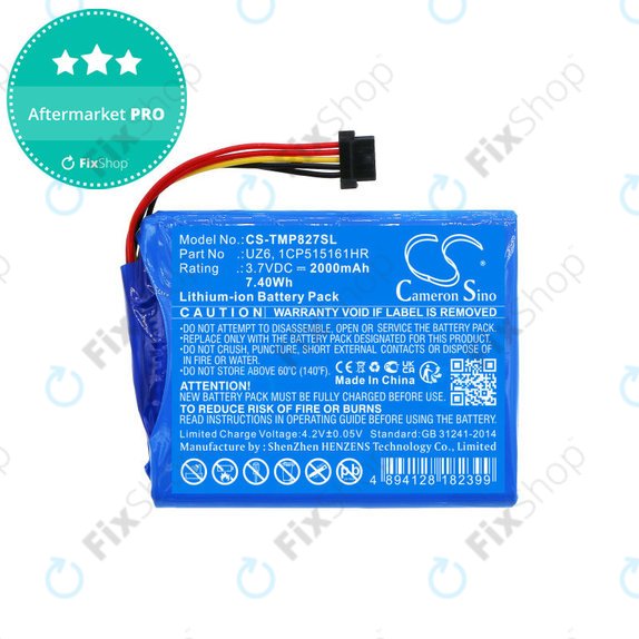 Batterie für TomTom Pro 8270, Pro 8275, 2000mAh, Li-Ion, 3.7V, UZ6, HQ