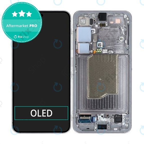 Samsung Galaxy S25 - LCD Display + Touchscreen Front Glas + Rahmen (Silver Shadow) OLED