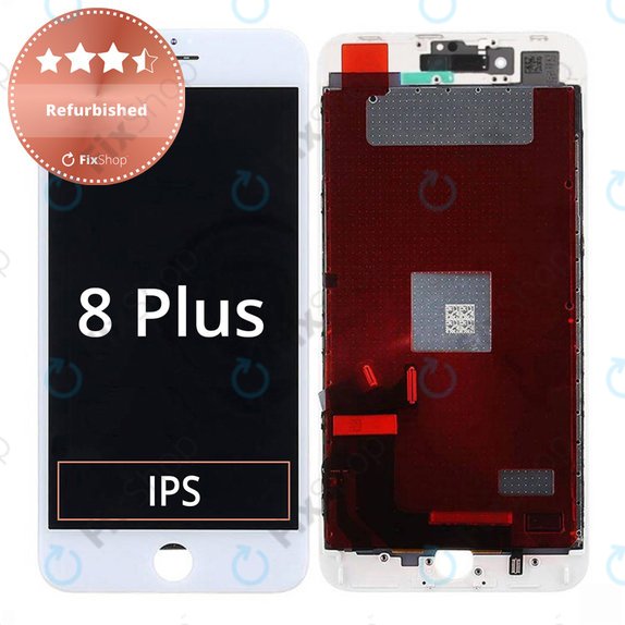 Display für iPhone 8 Plus, White, Touchscreen-Glas mit Rahmen, Refurbished