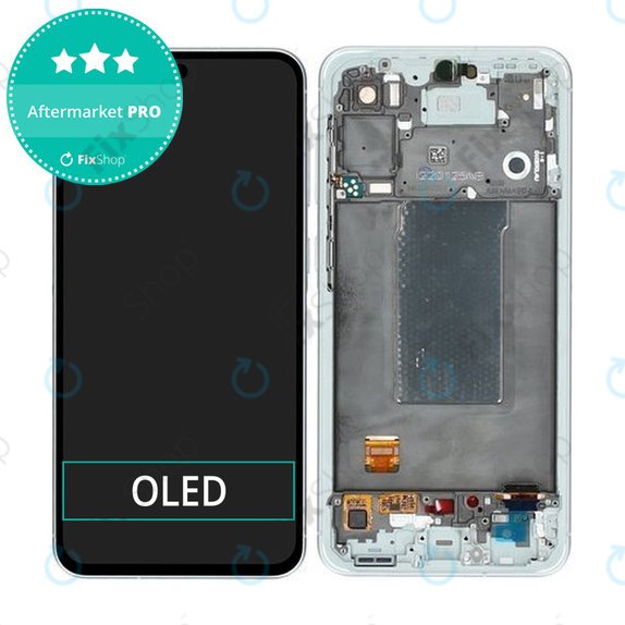Samsung Galaxy A56 A566E - LCD Display + Touchscreen Front Glas + Rahmen (Awesome Lightgray) OLED