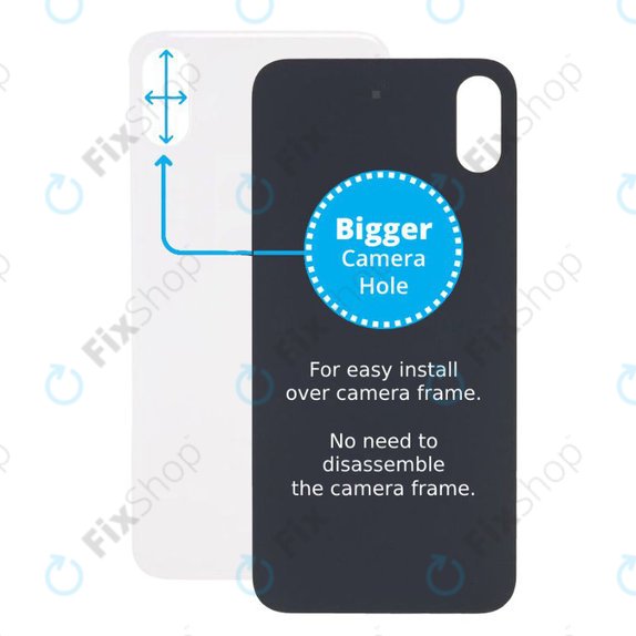 Apple iPhone X - Backcover Glas Vergrössertes Ringloch für die Kamera (Silver)