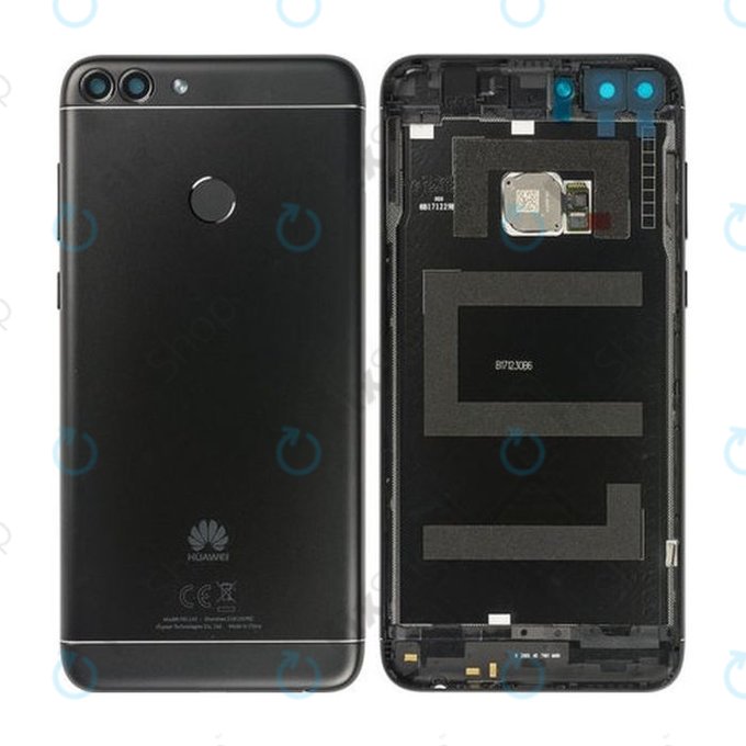 Huawei P Smart FIG-L31 - Batterieabdeckung + Fingerabdrucksensor Fingerabdruck (Schwarz) - 02352NCC, 02351TEF Genuine Service Pack