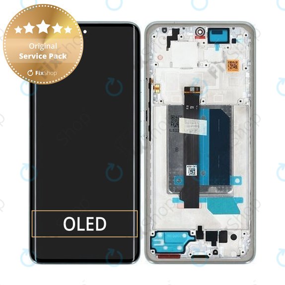 Xiaomi Redmi Note 14 Pro+ 5G 24094RAD4G - LCD Display + Touchscreen Front Glas + Rahmen (Frost Blue) - 5600170O16U00 Genuine Service Pack