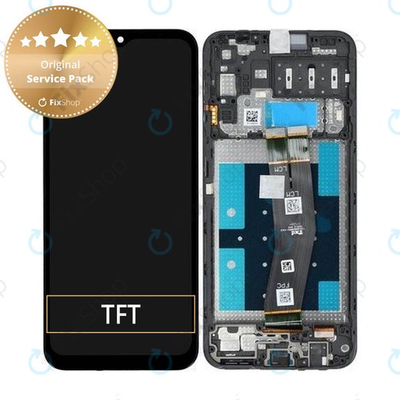 Samsung Galaxy A14 A145R - LCD Display + Touchscreen Front Glas + Rahmen (Black) - GH81-23541A, GH81-23540A Genuine Service Pack