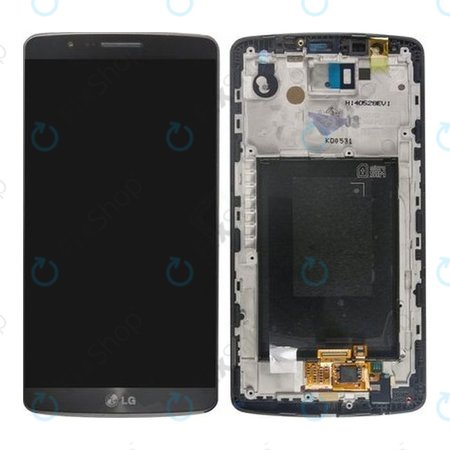 LG G3 D855 - LCD Display + Touchscreen Front Glas + Rahmen (Titan Black) - ACQ87190302 Original