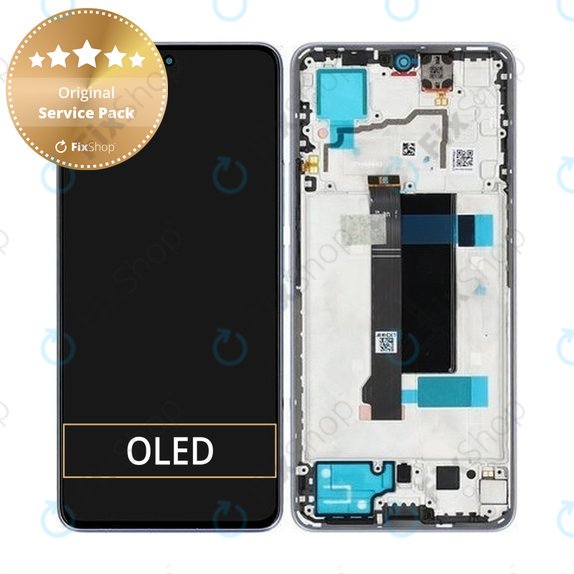 Xiaomi Redmi Note 13 Pro 5G 2312DRA50C - LCD Display + Touchscreen Front Glas + Rahmen (Aurora Purple) - 5600030N1600 Genuine Service Pack