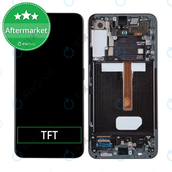 Samsung Galaxy S22 S901B - LCD Display + Touchscreen Front Glas + Rahmen (Phantom Black) TFT