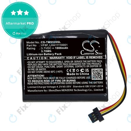 Batterie für TomTom Start 52, 1000mAh, Li-Ion, 3.7V, VF6F, HQ