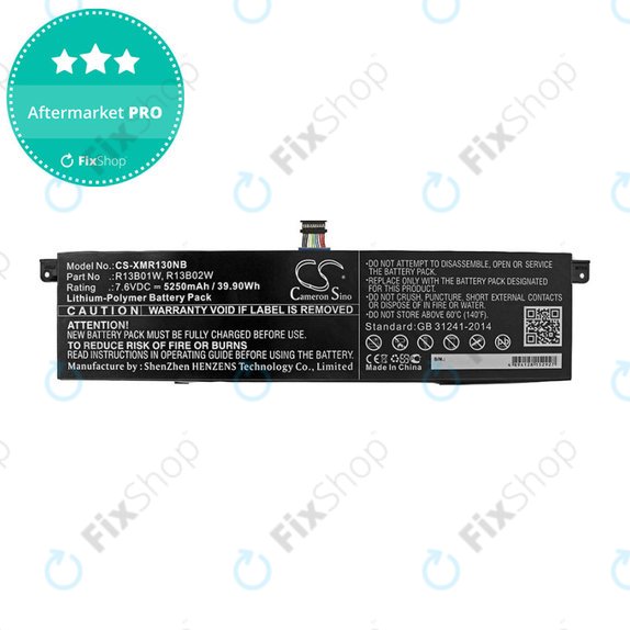 Batterie für Xiaomi Inchmi Aair 13.3, Xiaomi Mi Notebook Air 13.3 2018, 5250mAh, Li-Pol, 7.6V, R13B01W, HQ