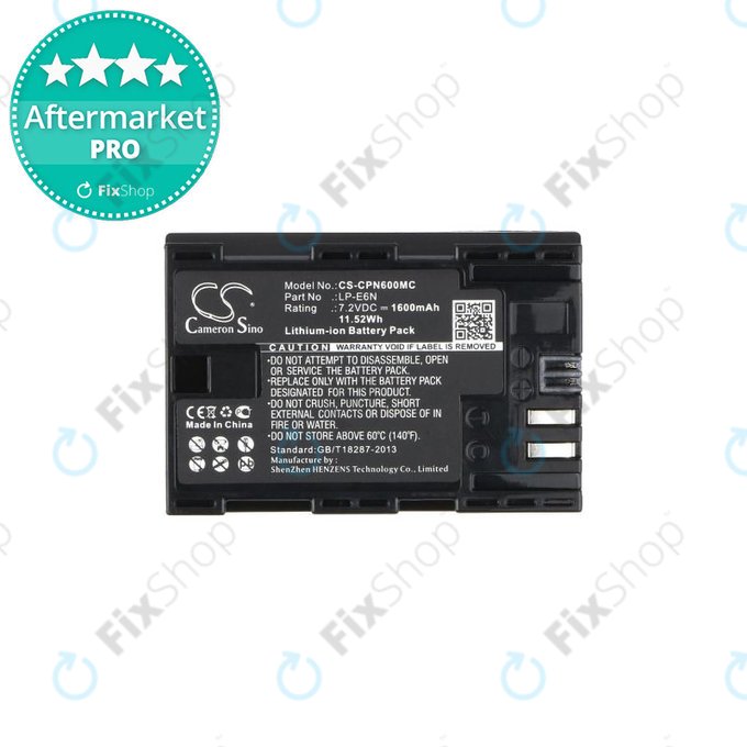 Canon EOS 5D, 5DS, 6, 7, 60, 70, R5, R6 - Akku Batterie LP-E6N Li-Ion 1600mAh HQ