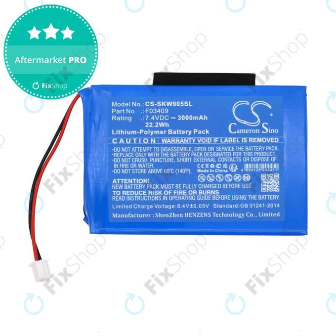 Akku batterie für Satlink WS-6902, WS-6905, 3000mAh, Li-Pol, 7.4V, F03409, HQ