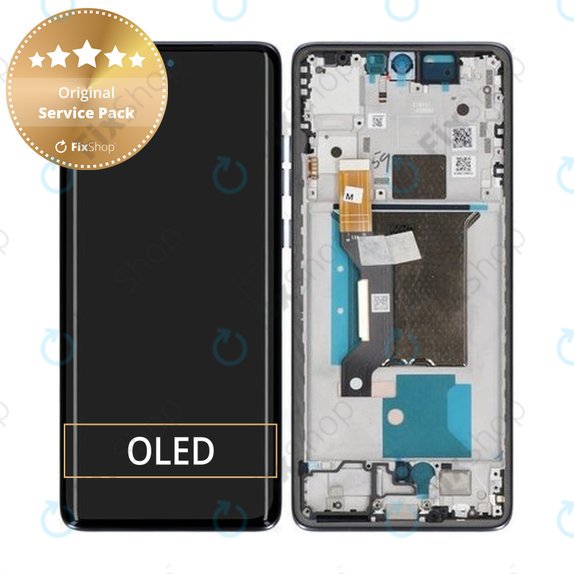 Motorola Edge 60 Fusion - LCD Display + Touchscreen Front Glas + Rahmen (Slipstream) - 5D68C29878 Genuine Service Pack