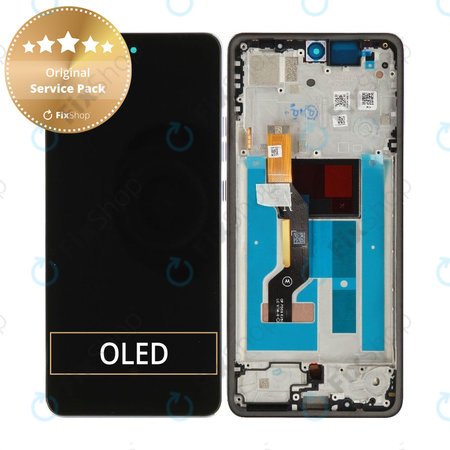 Display für Motorola Moto G86 5G, Touchscreen-Glas mit Rahmen, Cosmic Sky, 5D68C30475, Genuine Service Pack