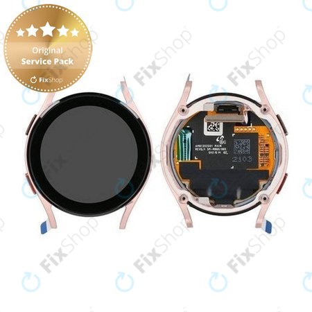 Samsung Galaxy Watch 4 40mm R865 - LCD Display + Touchscreen Front Glas + Rahmen (Pink Gold) - GH97-26411D Genuine Service Pack