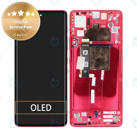 Motorola Edge 30 Fusion - LCD Display + Touchscreen Front Glas + Rahmen (Viva Magenta) - 5D68C22034 Genuine Service Pack