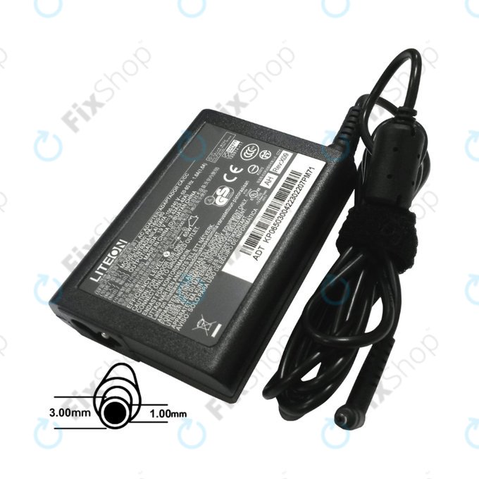 Ladeadapter für Acer, 77011089, 65W, 19V, Schwarz, Genuine Service Pack