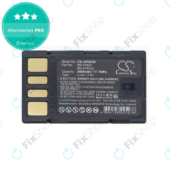Batterie für JVC EX-Z2000, GR-D720, D740, D750, D770, 2400mAh, Li-Ion, 7.4V, BN-VF823, HQ