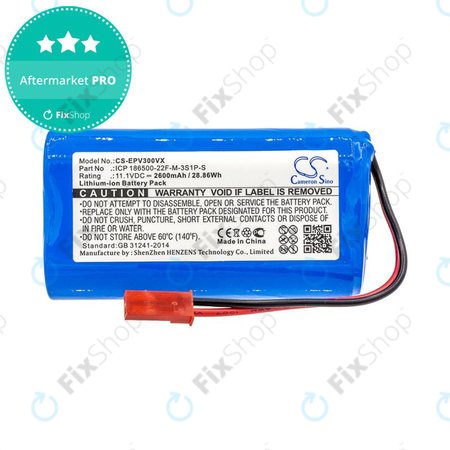 Akku batterie für Electropan ilife V5, V5s, 2600mAh, Li-Ion, 11.1V, ICP 186500-22F-M-3S1P-S, HQ