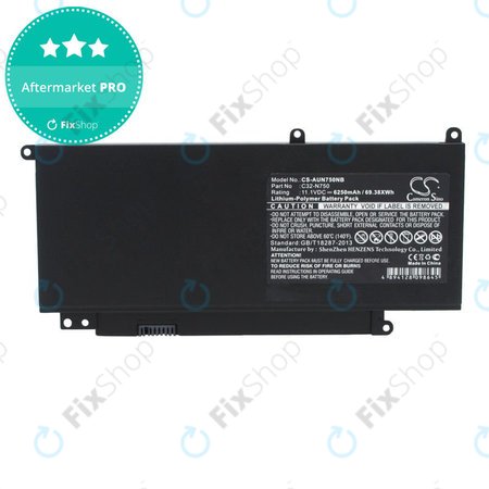 Akku batterie für Asus N750, R750, 6250mAh, Li-Pol, 11.1V, C32-N750, HQ