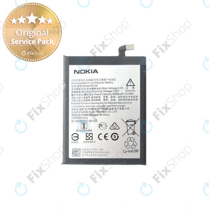 Nokia 2 Dual-Sim TA-1029 - Akku Batterie Li-Ion-Polymer HE338 4000mAh - BPE1M00004B Genuine Service Pack
