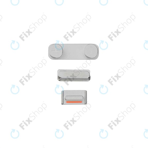 Apple iPhone 5S, SE - Einschalt- Silent Mode und Lautstärke Tasten (Silber)