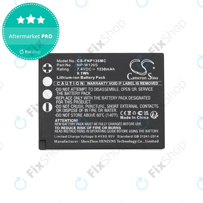 Batterie für Fujifilm Finepix Hs30, X-T30, 1230mAh, Li-Ion, 7.4V, NP-W126S, HQ