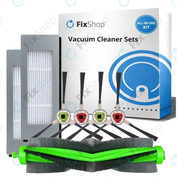 Ersatzteilset für iRobot Roomba Combo 1138, Ecovacs Deebot Ozmo 930 (1x Hauptbürste, 2x Filter, 2 Paare Seitenbürsten)