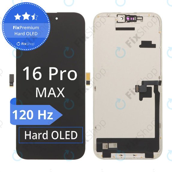 Apple iPhone 16 Pro Max - LCD Display + Touchscreen Front Glas + Rahmen Hard OLED FixPremium 120Hz