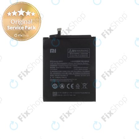 Xiaomi Redmi Note 5A, Redmi S2 (Redmi Y2) - Akku Batterie BN31 3080mAh - 46BN31G05014 Genuine Service Pack