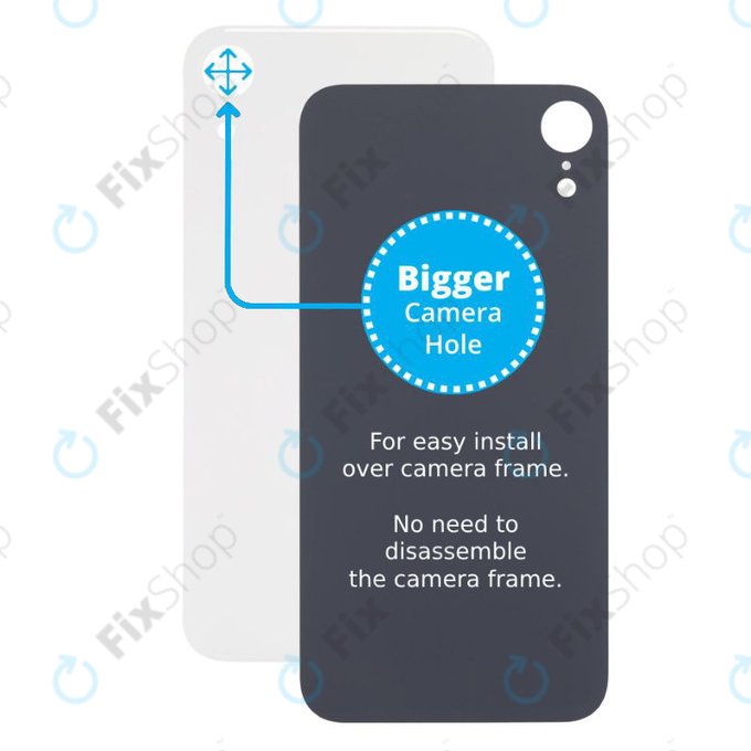 Apple iPhone XR - Backcover Glas Vergrössertes Ringloch für die Kamera (White)
