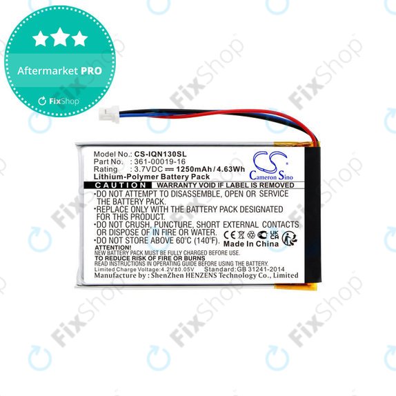 Batterie für Garmin Nüvi 1300, 1350, 1370, 1390, 1490, 1250mAh, Li-Pol, 3.7V, 361-00019-16, HQ