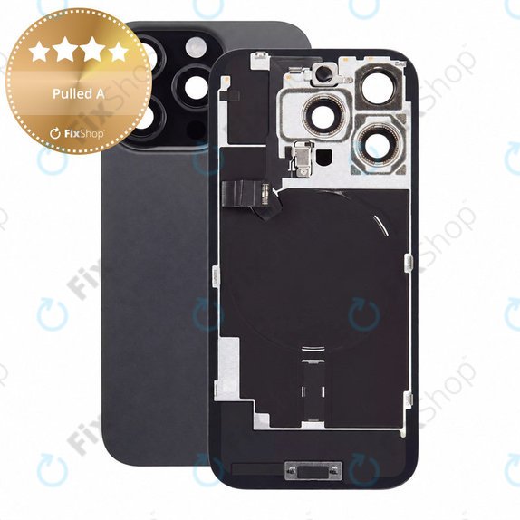 Glas der Rückabdeckung für iPhone 16 Pro, Black Titanium, Pulled A