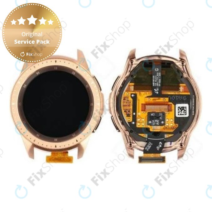 Samsung Galaxy Watch 42mm R810 - LCD Display + Touchscreen Front Glas + Rahmen (Rose Gold) - GH97-22290B Genuine Service Pack
