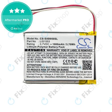 Akku batterie für Sony Mdr-Xb950n1, Srs-Ws1, 1000mAh, Li-Pol, 3.7V, LIS1553, HQ