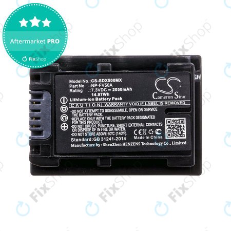 Batterie für Sony Fdr-Ax33, Sony Fdr-Ax40, Sony Fdr-Ax45, Sony Fdr-Ax, 2050mAh, Li-Ion, 7.3V, NP-FV50A, HQ