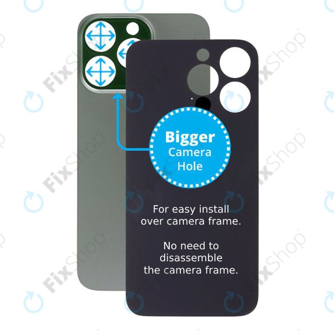 Apple iPhone 13 Pro - Hinteres Gehäuseglas mit größerem Kameraloch (Alpine Green)