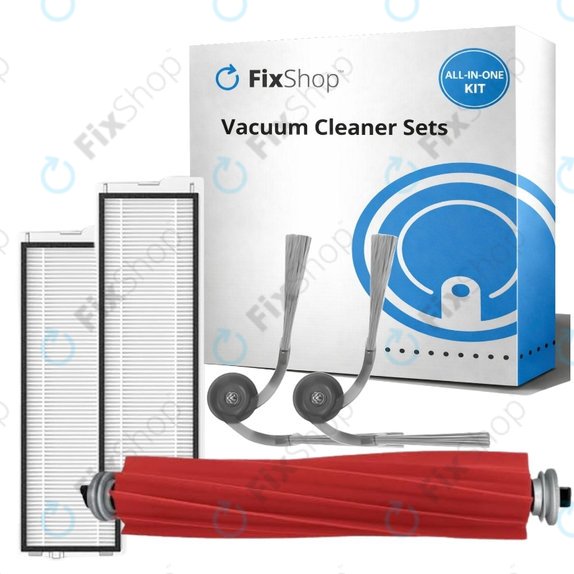 Ersatzteilset für Roborock QV 35A, QR 798, QV35S (1x Hauptbürste, 2x Filter, 2x Seitenbürste)