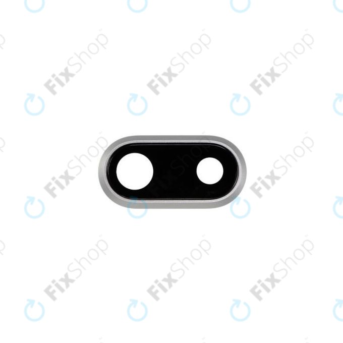 Apple iPhone 8 Plus - Rückfahrkameraglas mit Rahmen (Silver)