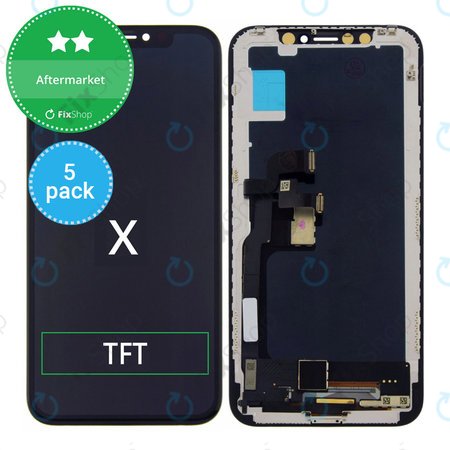 Apple iPhone X - LCD Display + Touchscreen Front Glas + Rahmen TFT (5Stk.)