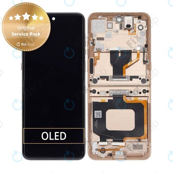 Motorola Razr 60 Ultra - LCD Display + Touchscreen Front Glas + Rahmen (Mountain Trail) - 5D68C29812 Genuine Service Pack