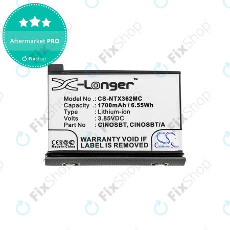 Batterie für Insta360 One X2, 1700mAh, Li-Ion, 3.85V, CINOSBT, HQ