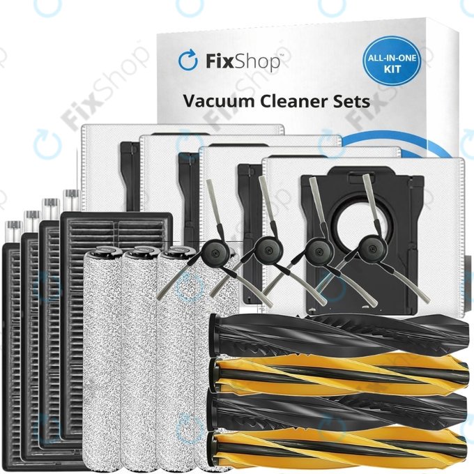 Ersatzteilset für Dreame Aqua 10, 10 Ultra (2 Paare Hauptbürsten, 4x Filter, 4x Seitenbürste, 4x Wischtuch, 4x Staubbeutel)