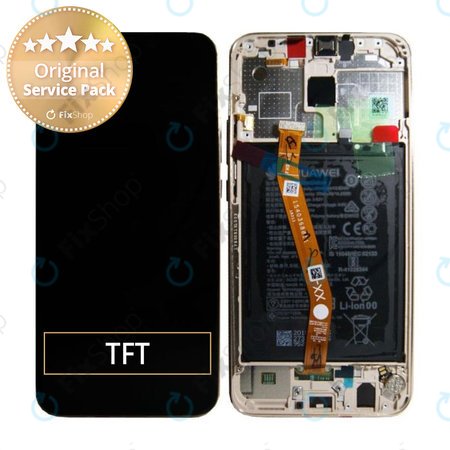 Huawei Mate 20 Lite - LCD Display + Touchscreen Front Glas + Rahmen + Akku Batterie (Gold) - 02352DKN, 02352GTV Genuine Service Pack