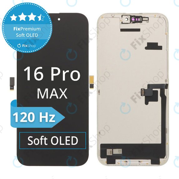 Apple iPhone 16 Pro Max - LCD Display + Touchscreen Front Glas + Rahmen Soft OLED FixPremium 120Hz