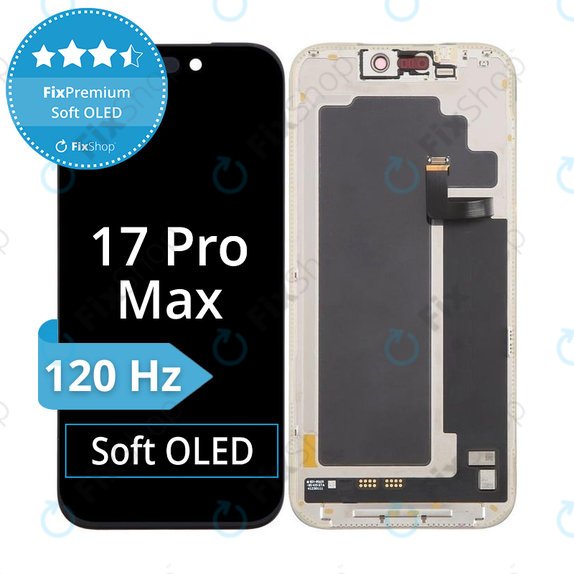 Apple iPhone 17 Pro Max - LCD Display + Touchscreen Front Glas + Rahmen Soft OLED FixPremium 120Hz