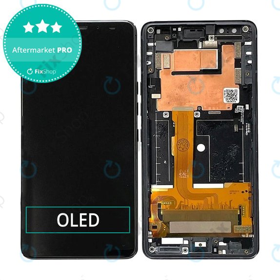 HTC U12 Plus - LCD Display + Touchscreen Front Glas + Rahmen (Black) OLED
